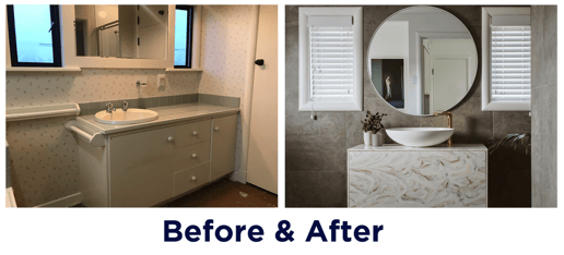 Before and after main bathroom