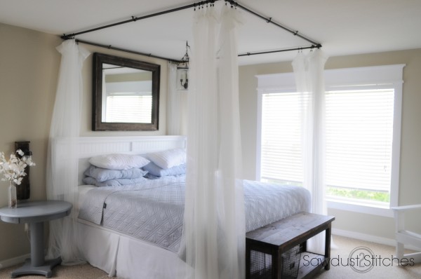Corey Decker created this DIY bed canopy