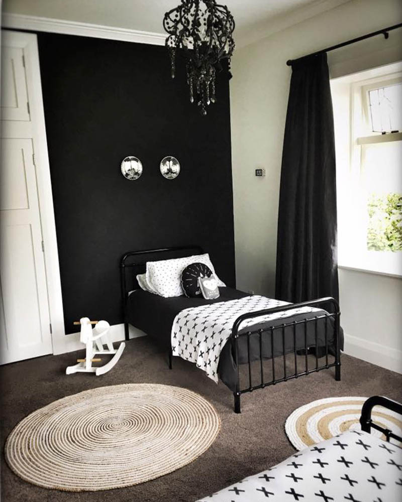 An elegant monochrome bedroom