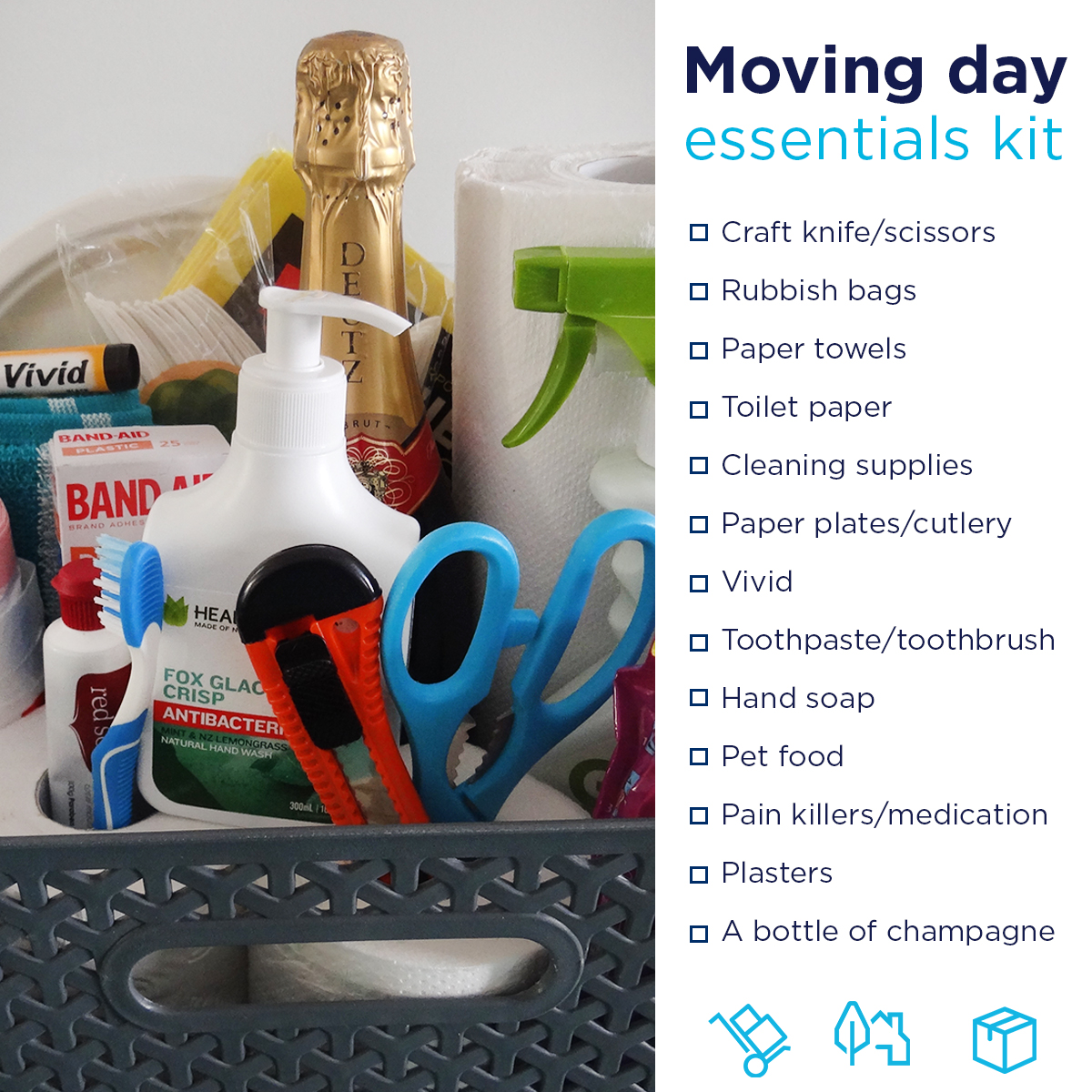 Moving day essentials kit checklist